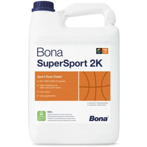 Лак для спортивного паркета Bona SUPER SPORT 2K матовый